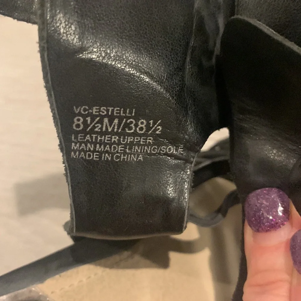 Vince Camuto Wedge Sandals - Black - Size 8.5 M - Picture 13 of 13